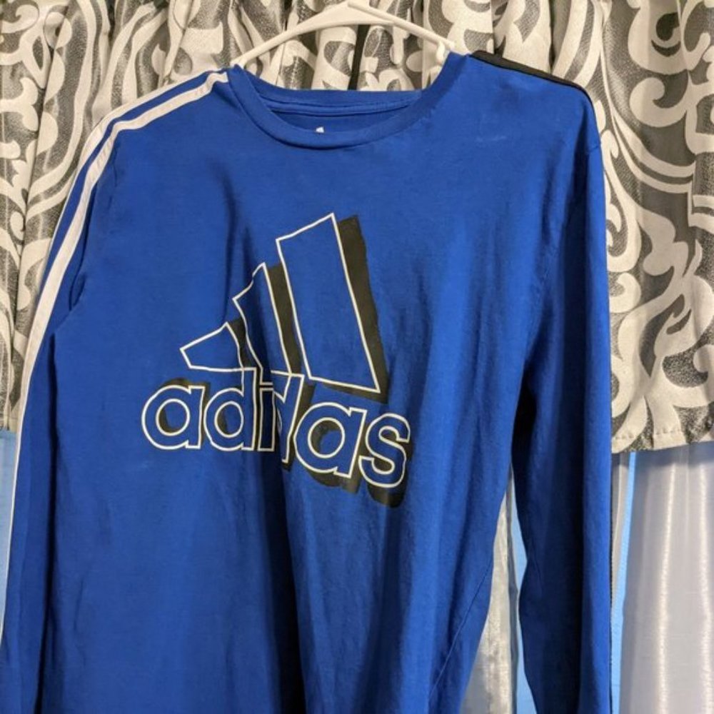 Adidas Big Boys Crew Neck Long Sleeve Graphic T-Shirt Size Large (14/16) - Picture 8 of 8